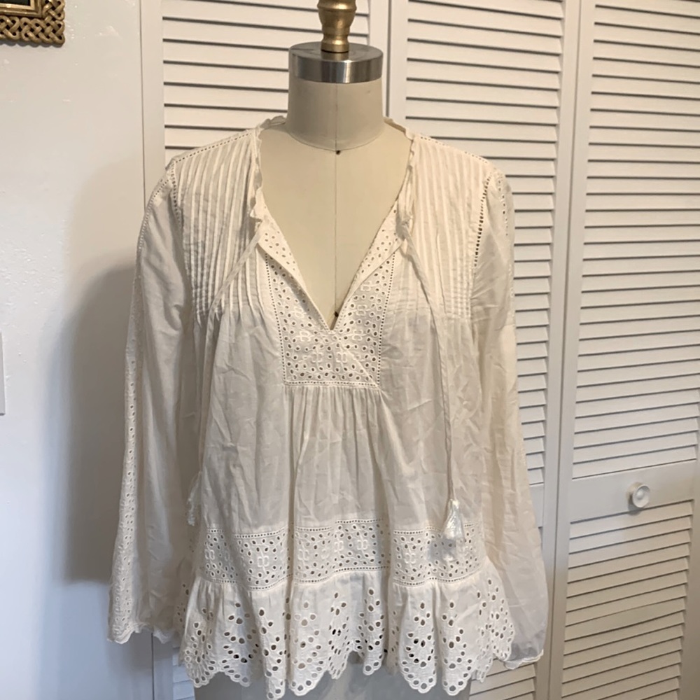 Rebecca Taylor White Lace Blouse